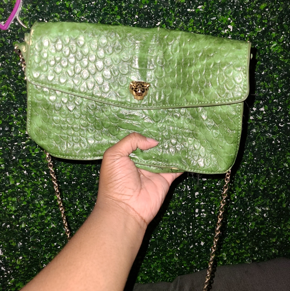 Green Crocodile Vintage Purse